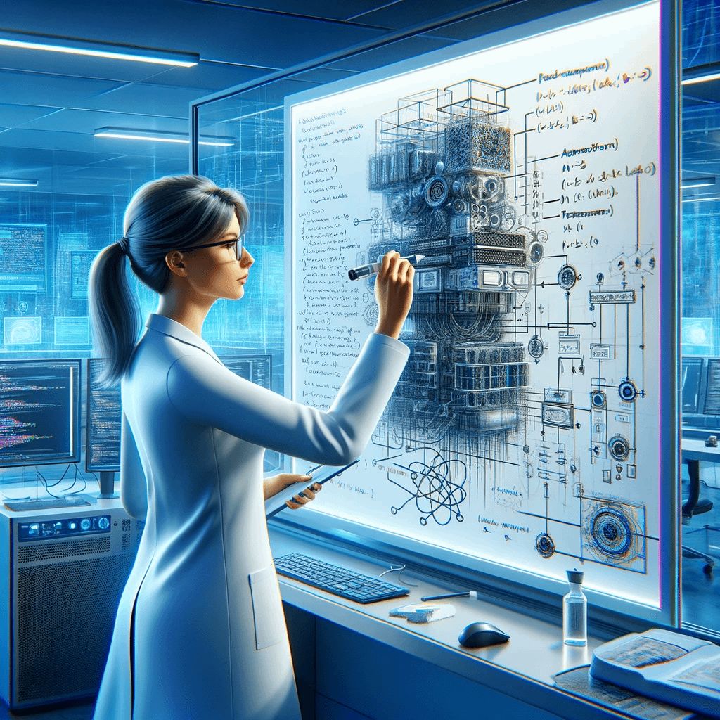 a lady preparing a machine learning model